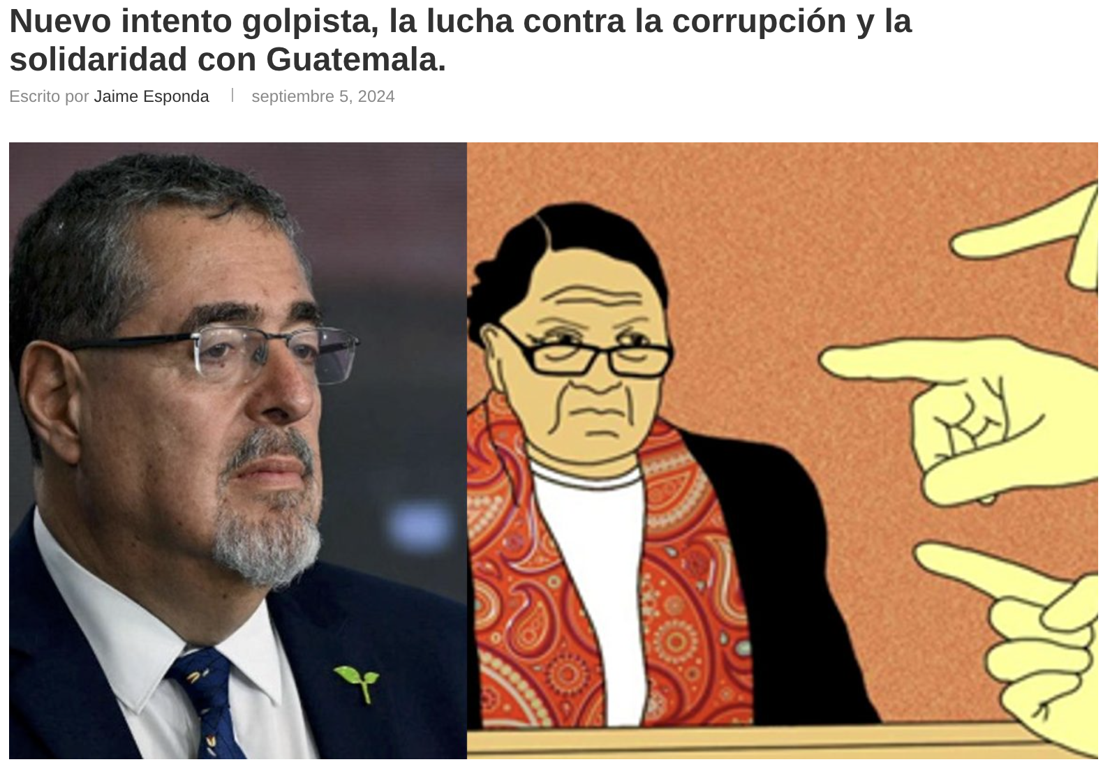 Nuevo intento golpista, la lucha contra la corrupción y la solidaridad con Guatemala.