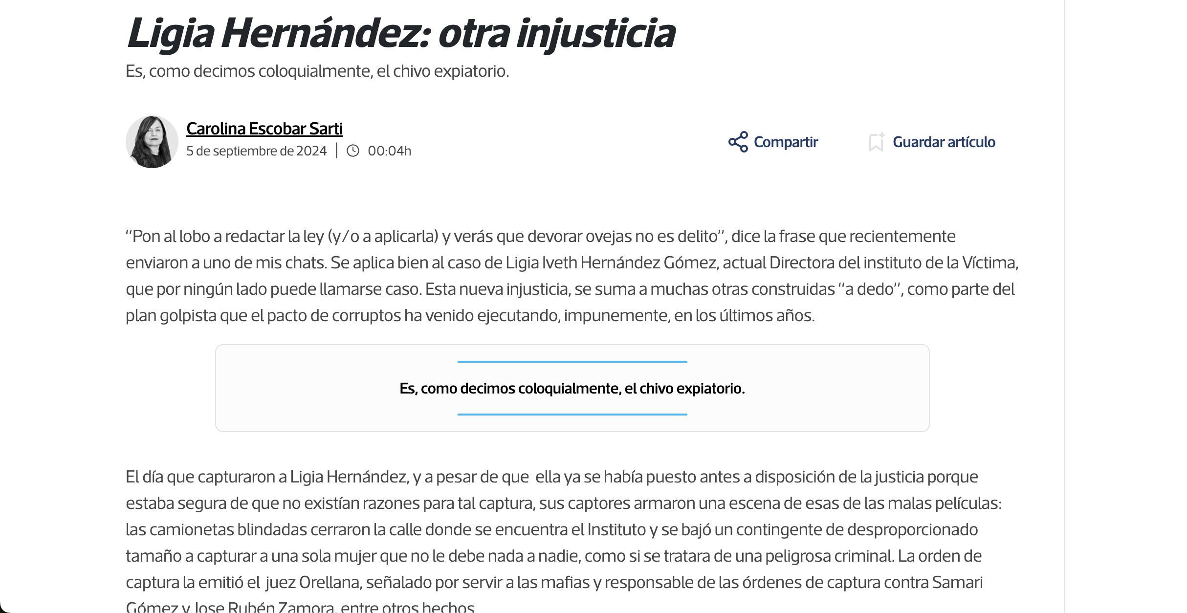 Ligia Hernández: Otra Injusticia - Carolina Escobar Sarti